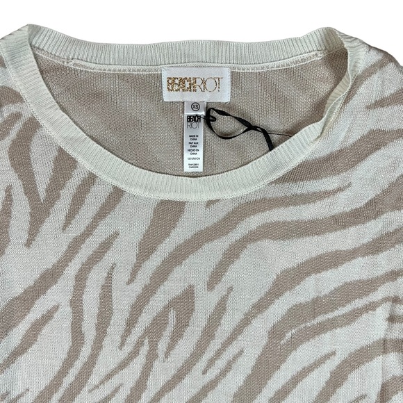 Beach Riot NWT XS Newport Sweater In Moonlight Zebra Tan/ Cream - Picture 4 of 9